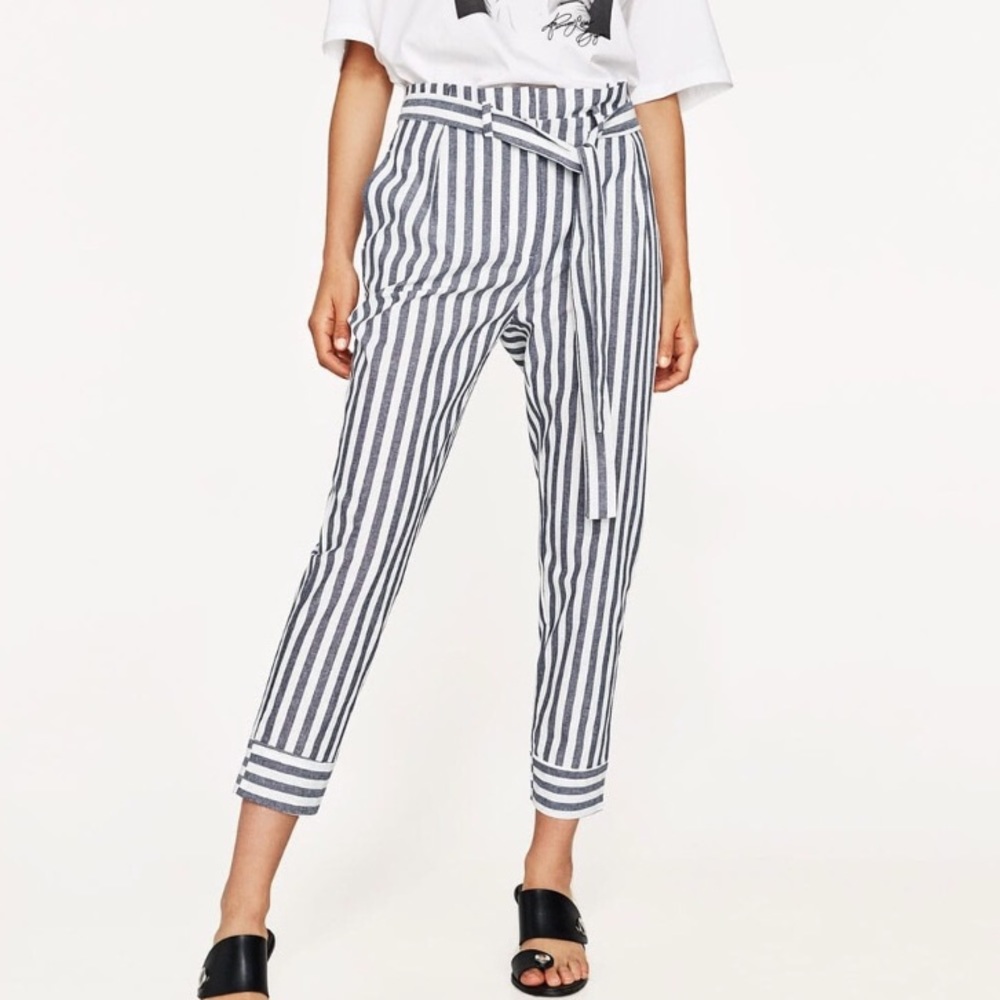Zara Cropped Tie Waist Trouser